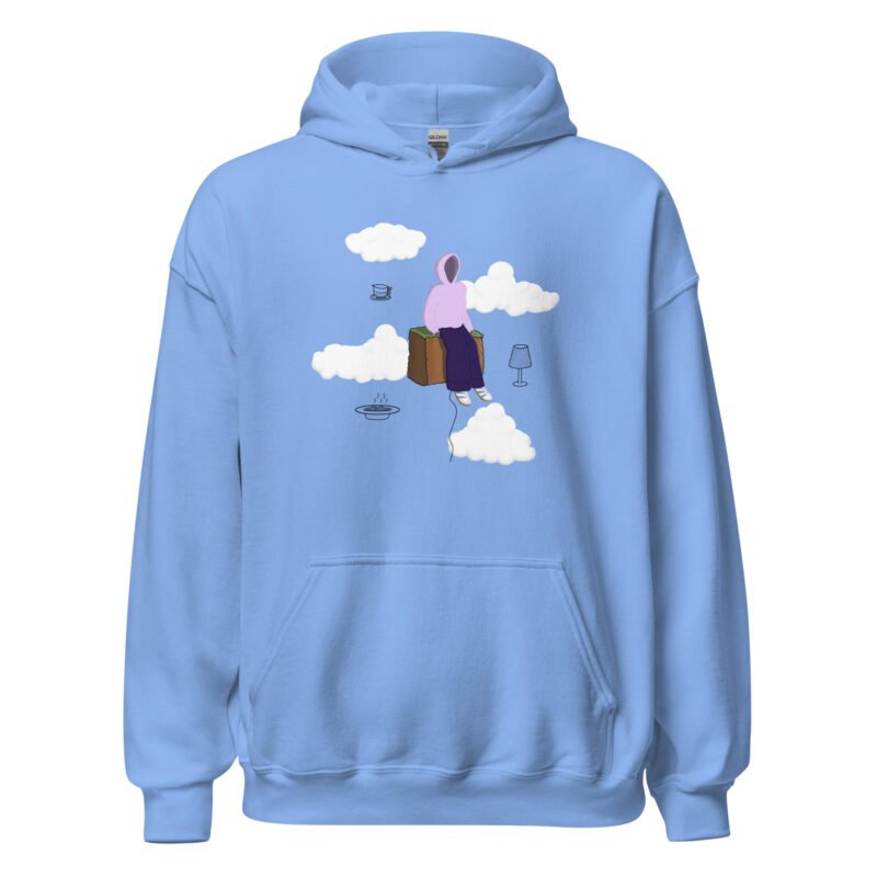just chill art hoodie carolina blue